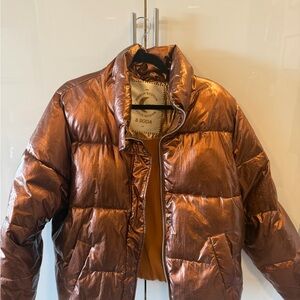 Scotch & Soda Metallic Copper-Brown Puffer Jacket